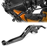 Motikvans ブレーキレバー 可倒式 クロスカブCC110 ハンターカブCT125対応6段階可調 cnc アルミ ブレーキレバーポジション調整可能な クロスカブ110 ja60 ハンターカブct125 ja65カスタムパーツ (ブレーキレバーブラック)