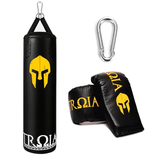 Saco De Pancada Boxe 120 Cm + Luva De Treino Bate Saco Cor Preto
