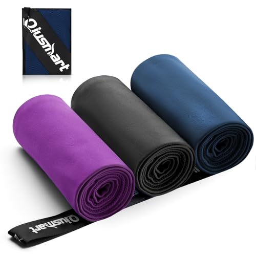 Mikrofaser Handtuch 3er Set (30*50cm): Schnelltrocknend & Kompakte Microfaser Sporthandtuch, für Reisehandtuch, Badetuch, Fitness, Strandtuch und Sport Handtücher (Lila + Marineblau + Dunkelgrau) Mikrofaser Handtuch 3er Set (30*50cm): Schnelltrocknend & Kompakte Microfaser Sporthandtuch, für Reisehandtuch, Badetuch, Fitness, Strandtuch und Sport Handtücher (Lila + Marineblau + Dunkelgrau)