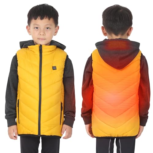 Boy Girl Heated Gilet Kids Water-Resistant Heating Vest USB Electric Heated Jacket 3 Temperature Levels Body Waistcoat