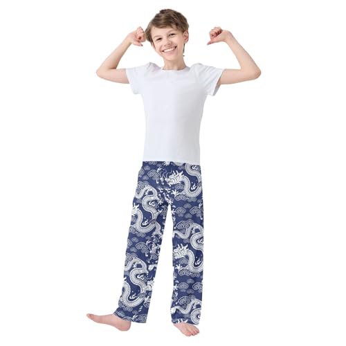 Boys' Pants Chinese New Year Dragon Long Bottoms Jogger Pants Elastic Waist Trousers with Pockets S-XL2