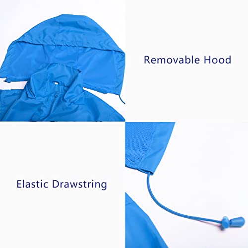 Myjajayi Mens Lightweight Windbreaker Waterproof Rain Jacket Hooded Windbreaker Jacket With Zipper Closure Blue S #TOP2