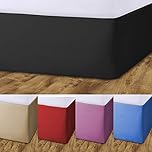 John Aird Elasticated Bed Valance Divan Base Cover Skirt (Black, Small Double)