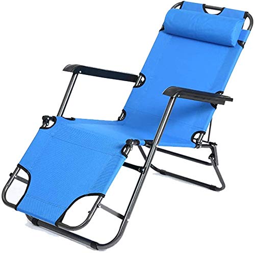 XYSoeMY Practical Folding Chairs Durable Duty Folding Zero Gravity Chairs Beach Sun Lounger Recliners Beach Patio Garden Camping Outdoor Easy to Set up and Fold (Color : Blue, Size : 178 * 59 * 25cm)