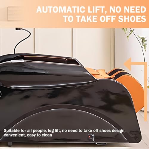 HHEvergreenEnsemble Salon Shampoo Bed - Electric Massage Table with Black Orange Luxury Design, Head Spa Equipment&Beauty Bed Includes Back Heating Massage, Water Cycle, Cell Phone Holder(76.77IN) - Image 6