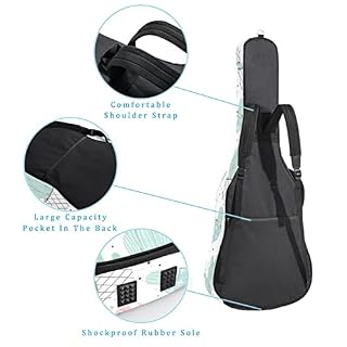 Housse imperméable pour guitare acoustique avec double bandoulière et poche Motif têtes de renard et étoiles… - Les Beatles, Paul McCartney, John Lennon, RIngo Starr, George Harrison Housse imperméable pour guitare acoustique avec double bandoulière et poche Motif têtes de renard et étoiles… – Image 3