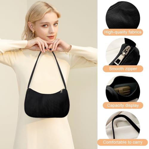 Hmcey Borsa Tracolla Donna Y2K,Borse A Spalla Piccole,Borsetta Ragazza Ascellare,Borsa A Mano Elegante,Shoulder Handbag,Mini Hobo Bag,Pochette Tote Moda,Borsetta Shopping Per Lavoro, Appuntamenti - 5