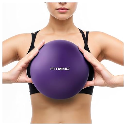 FITMIND Pilates Ball Small Exercise Ball,25cm Core Ball,Barre Ball,Bender Ball for Yoga, Stability, Fitness, Ab, Core,Workout,Physio and Physical Therapy Ball with Inflation Straw-Purple