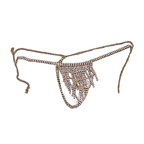 TONIJAWES Boho Strass sous-vêtements Chaîne, Or Brillant Cristal Bikini Culotte, Lustre Brillant, Corps Accessoires pour pour Les Boîtes De Nuit, Le Quotidien, Les Rendez-Vous Cover