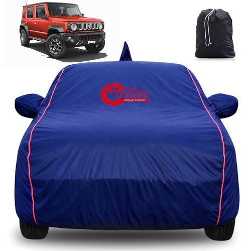 Image of 100% Waterproof Car Cover for Maruti Jimny (5-Door) 2023-2026 Model | All-Weather, Dustproof & UV Protection | Heavy-Duty 3-Layer Fabric | Custom Fit with Mirror & Antenna Pocket | Navy Blue