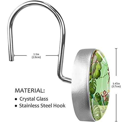 Crochets rideau de douche acier inoxydable durables avec décors singes