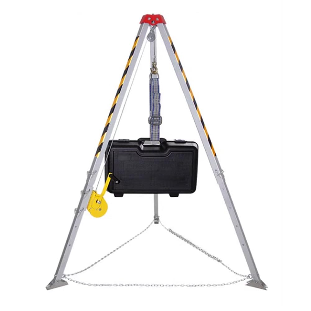 Kit trépied en aluminium avec treuil pour levage de sécurité dans les puits, tunnels, égouts