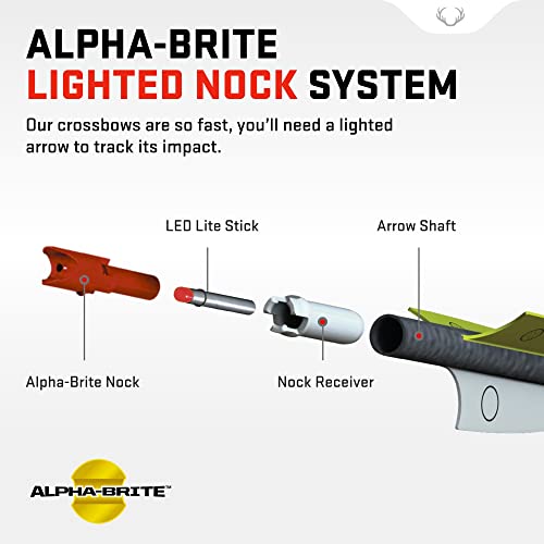 Tenpoint Alpha-Brite Lighted Crossbow Nock, Red - Pack Of 3 - For Use With Most Tenpoint, Wicked Ridge & Horton Innovations Crossbows (Does Not Include Nitro 505) #TOP2