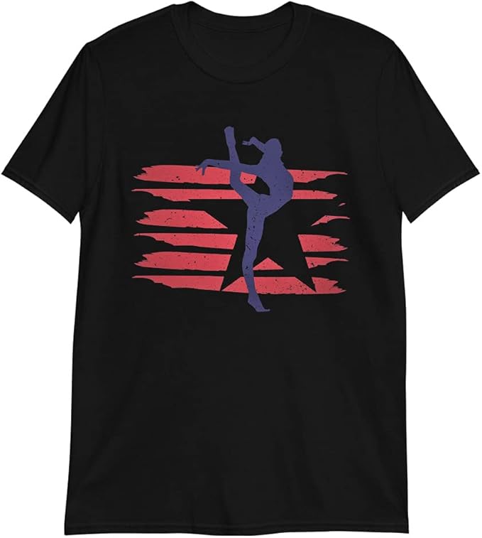 Amazon.com: Grunge Inspired Gymnastics Shirt with Distressed Gymnast and Star Design White Grey 