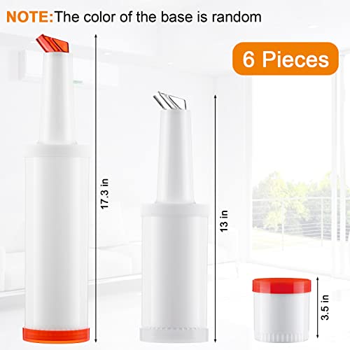 6 Sets Fruit Juice Pour Bottles With 8 Pieces Tapered Spout Bottle Pourers 50.73 Oz 33.82 Oz 16.91 Oz Multi Color Juice Container Plastic Bartender Accessories For Juice Drink Wine Bar Store Supplies #TOP1