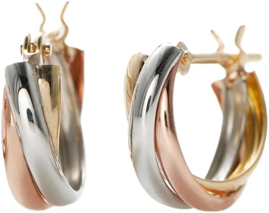 ジュエリー専門店マルヴェセア】コンビ/スリーカラー フープピアス