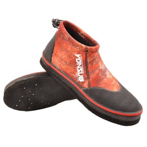Kivivaka Botas de pesca unisex de 3 mm de neopreno con parte inferior de fieltro de acero, antideslizantes, zapatos de vadeo para barro y playa, color naranja