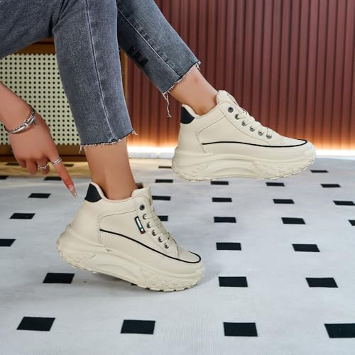 Chunky Sneakers for Women,Platform White Mesh Dad Walking Shoes,Comfortable Breathable Casual Fashion Running Shoes2