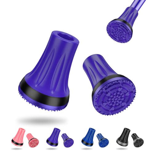 supregear Crutch Tips 7/8 inch Heavy Duty Rubber Replacement for Crutches Anti-Slip Thickened Feet Cap Walking Cane Tips Safety Durable Accessories for Seniors Elderly (Set of 2) Purple