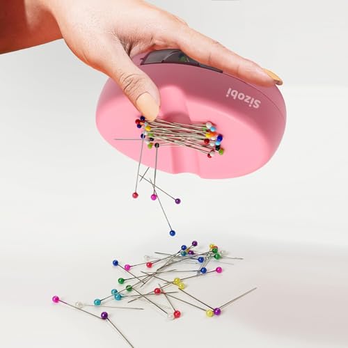 Image of Sizobi Magnetic Pin Holder with 100 Pcs Ball Head Straight Pins, Needle Magnetic Quilting Pins Holders Organizer, Bobby Pin Holder, Paper Clip Holder