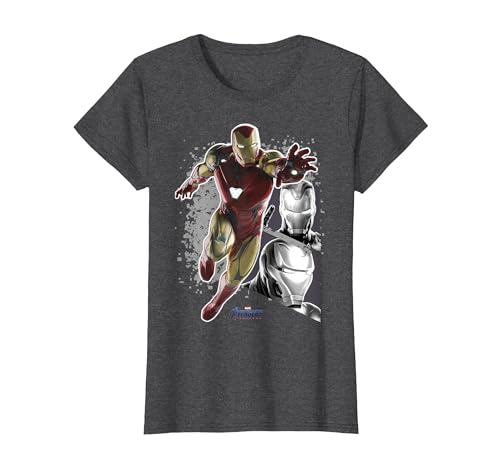 Marvel Avengers Endgame Iron Man Panel Pose Graphic Tee T-Shirt, Women, Dark Heather Grey, Small