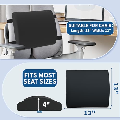image for QUTOOL Orthopedic Memory Foam Seat Cushion and Lumbar Support for Offi