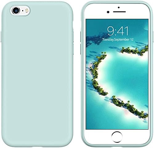 GUAGUA iPhone 6s Case iPhone 6 Case Liquid Silicone Soft Gel Rubber Slim Thin Light Microfiber Lining Cushion Texture Cover Shockproof Full Body Protection Phone Cases for iPhone 6/6S Emerald Green