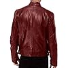 Dark Red Black Mens Leather Jackets Smart Casual Winter Coats for Men Full Zip Biker Motorcycle Jacket Faux Leather Bomber Flying Jacket Lapel Collar Windproof Outerwear with Zipper Pockets S M L 2xl #3