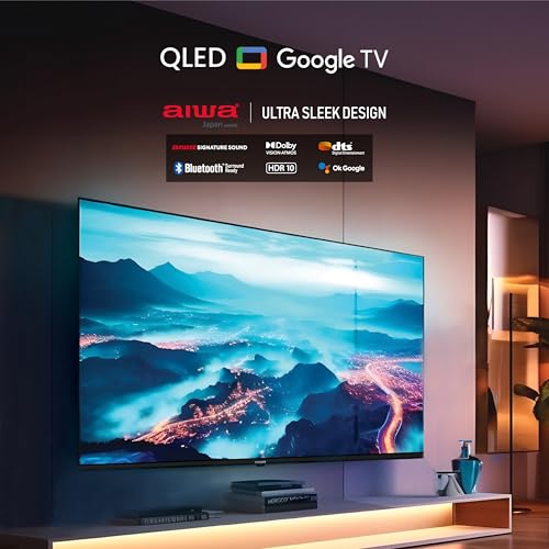 Image of Aiwa 80 cm (32 inches) QLED Display | Smart Google TV | HD Ready | Magnifiq Series Bezel-Less | 60 Hz | 1.5 GB RAM | 30 Watts Audio | Dolby Atmos | Signature Sound | AS32QHDX1-GTV