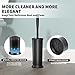 UPTRONIC Toilet Brush, Toilet Bowl Brush with Extra Long Handle Durable Bristles Toilet Scrubber and Covered Holder for Toilet Brush Set for Bathroom Cleaning (Black, 1 Set)