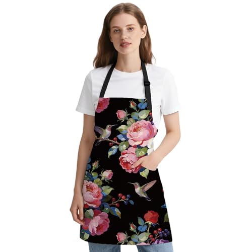 Tablier colibris imperméable GLOBLELAND avec poches pour sublimer votre pâtisserie et jardinage