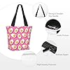 TZTTZT Bright Fried Egg Pink Print Tote Bag for Women, Large Tote Bag with Zipper, Cute Shoulder Bags for Work Travel #3