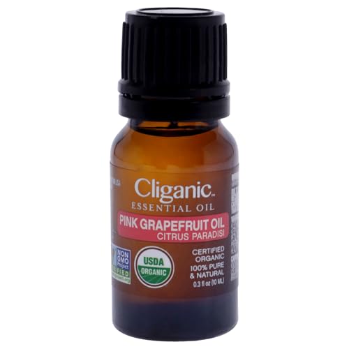 Image of Cliganic Organic Pink Grapefruit Essential Oil, 100% Pure Natural, for Aromatherapy | Non-GMO Verified