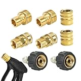 Hochdruckreiniger-Adapter | Messing 5000 Psi | Messing-Hochdruckreiniger-Anschluss-Set – für Haus, Garten, Gehweg, Reinigung von Fahrzeugen, Waschen, Gebäudepflege, Baustelle