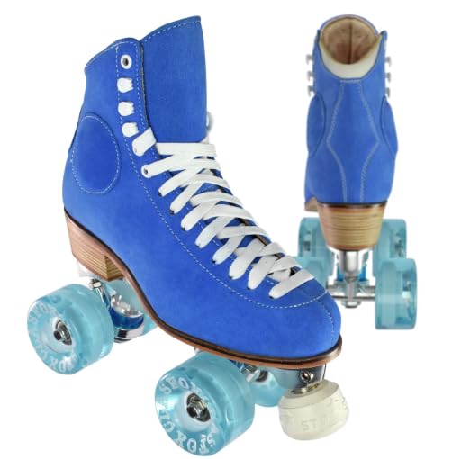 STD Skates & Wheels - Botas Wifa Street Suede de Cuero con Bases de Patines completos STD Skates Elyo C - Patinaje sobre Ruedas - Patines para Calle y Danza Urbana. (EU 36 (US 5 1/4) Blue Jeans)