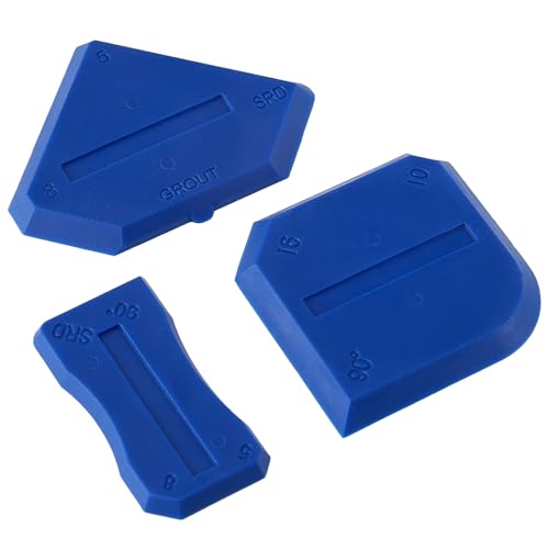 ZZRANYE Blue Caulking Tool Kit 3PCS, Silicone Finishing Tool Set with Multi-Edges for Sealing Grout, Caulk Smoothing & DIY Crafts, Reusable Caulk Remover Tools Sealant Finishing Grout Scraper