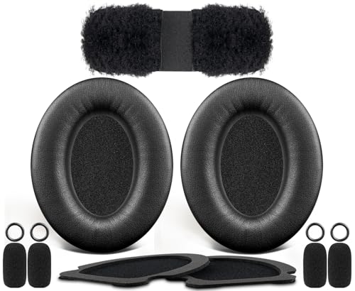 SOULWIT Replacement Kit for Bose Aviation X A10/A20 Headsets Earpad Cushions + Headband + Speaker Screen + Microphone Covers - Black