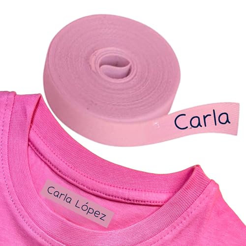 SticTag Cinta Personalizable Termoadhesiva Para los Niños y Para Etiquetar Con el Nombre y Marcar en el Cole (Rosa)