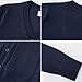 Boys V-Neck Cardigan Sweater with Pockets Classic Uniform Clothes for Kids(Navy, 7-8 Years)