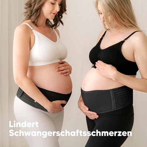 KeaBabies Schwangerschaft Bauchgurt für Schwangere - 1-Pack, Weiches und Atmungsaktives Schwangerschaftsgürtel, leicht verstellbarer Bauchband für den Rücken, Beckenstütze, bequem(Midnight Black, M/L)