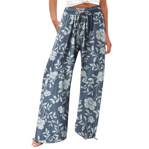 Pantalon palazzo en lin à fleurs : la tenue de plage et de bureau idéale