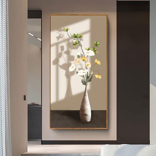 Peinture affiches et gravures nordique d'art floral haut de gamme pour grand mur vide de salon