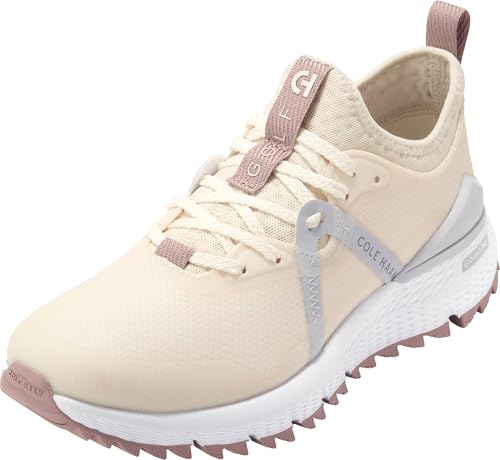 Cole Haan Cole Haan Women's Zerogrand Overtake Water Resistant Golf Sneaker, Ivory/Harbor Mist/Fawn/Optic White, 11 Medium