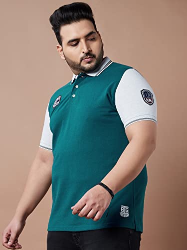 Image of Bigbanana Plus Size Men's Regular Fit Colorblock Polo Tshirt
