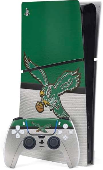 Skinit Decal Gaming Skin Compatible with PS5 Slim Digital Edition Bundle - Officially Licensed NFL Philadelphia Eagles Retro Logo Design