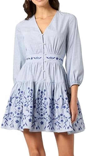 <h3>Spring Blue Embroidered Day Dress</h3>