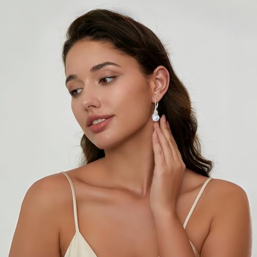 Infinity Teardrop Earrings 925 Sterling Silver Dangle Drop Leverback Earrings Pear Shaped Birthstone Jewelry Gifts for Women2