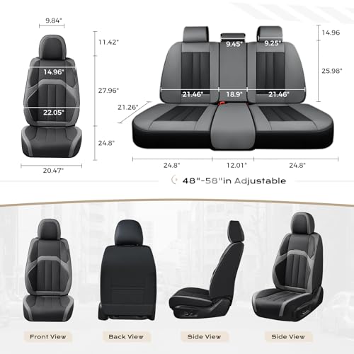 Image of Coverado Nappa Leather Car Seat Covers Front Set, Luxury Waterproof Seat Protectors, Airbag Compatible Anti‑Slip Auto Seat Covers, Universal Fit for Most Cars SUVs Trucks Pickup Vehicles