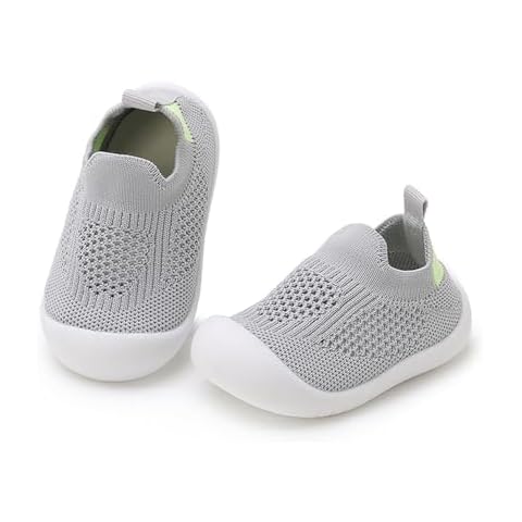 WILLFUN Toddler Boy Girl Mesh Sneakers Baby Knitted Walking Shoes Infant Soft Sole Trainers 1-3 Year-Old Little Kid Breathable Outdoor Shoes Cover