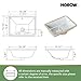 HOROW 20 x 15 Inch Undermount Bathroom Sink, White Rectangular Ceramic Lavatory Vanity Sink with Overflow, Modern Under Counter Vessel Sinks for Bathroom, Small Porcelain Sink Basin